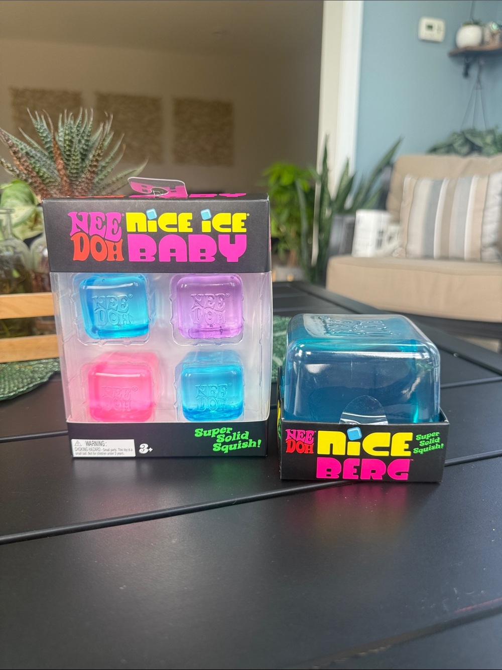 Nee Doh Nice Ice Baby Colorful Squishy Toy Set - Blue, Pink, Purple